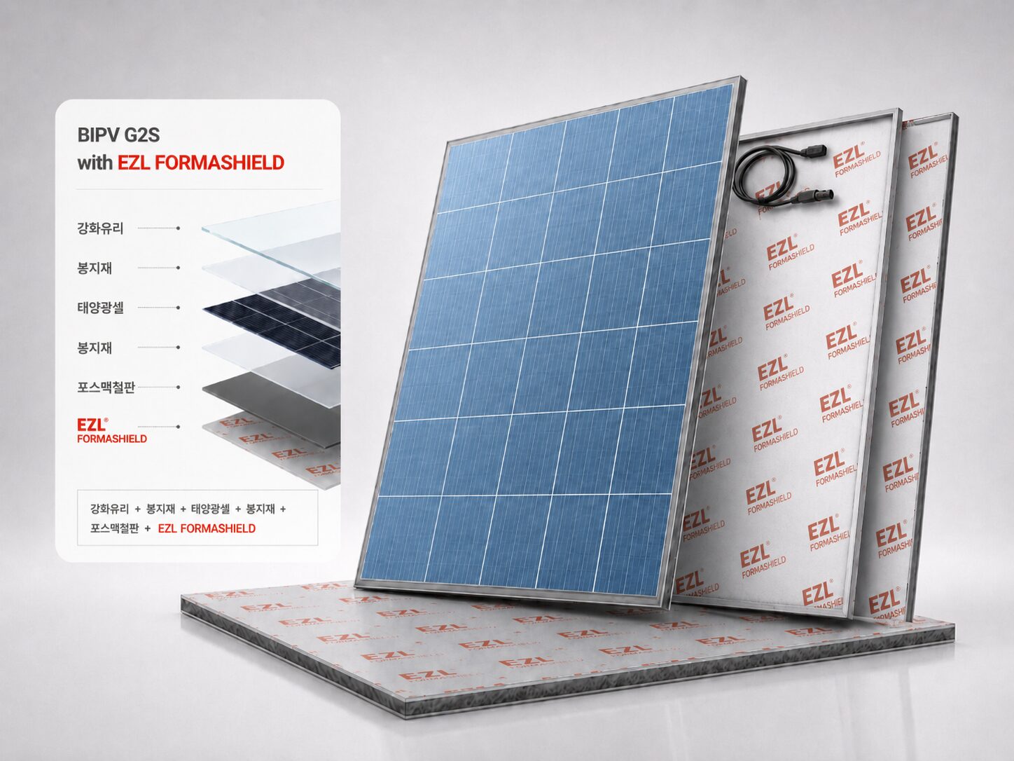 블루 컬러 BIPV 모듈 (FORMASHIELD 방화 백시트 적용)